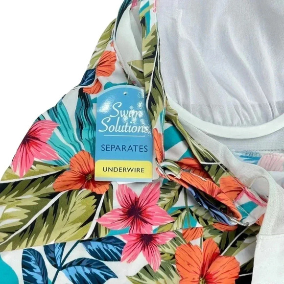Swim Solutions Floral Print Montego Bay Underwire Tankini Top - Picture 7 of 9